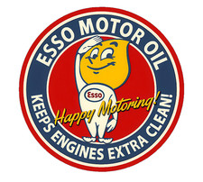 FITS VINTAGE Esso Happy Motoring Gaoline Gas Motor Oil  STICKER DECAL picture