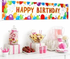 Happy Birthday Banner Balloon Sign Huge Party Supplies 6 Feet picture