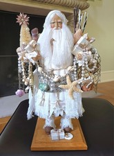 LYNN HANEY Santa Beachcomber The Shell Collector 1991 Coastal Seaside Signed picture