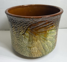 Antique Bennington Double Indian Head Stoneware Pottery Crock Planter McCoy picture