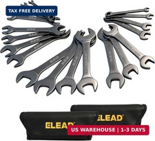ELEAD 19-Piece Super-Thin Open End Wrench Set, Metric 5.5-27 mm & SAE 1/4
