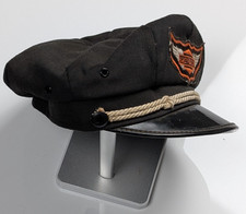 Vtg 1950's Harley Davidson Motorcycle Rider Hat ~ Winged Patch Biker Newsboy Cap picture