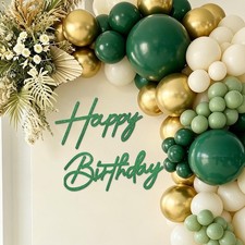 Happy Birthday Sign for Backdrop, Glitter Green Felt picture