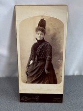 Vintage 1890s Promenade Cabinet Card Victorian Woman Robinson Roe Chicago 8.25