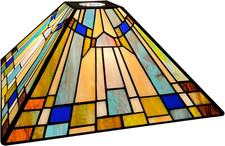Amber Blue Tiffany Lamp Shade - 12