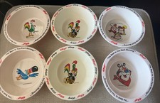 Vtg Complete Set 7 Kelloggs Cereal Bowls Collectors Character Melamine 1995 picture