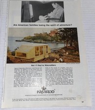Vintage 1960s Nimrod Print AD Tow-Behind Travel Camping Trailer Hamilton OH 1968 picture
