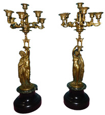 Pair French Neo Classical Bronze Figural Candelabras James Pradier, Susse Fres picture