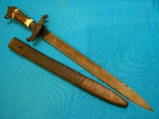 RARE ANTIQUE GERMANY STAG KNIFE FORESTRY WILD BOAR HUNTING SWORD VINTAGE BIRDS picture