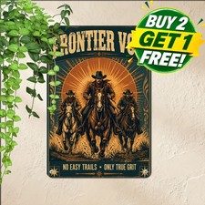 Ride Or Die Cowboy Metal Sign Vintage Western Horseback Tin Plaque 8x12 picture