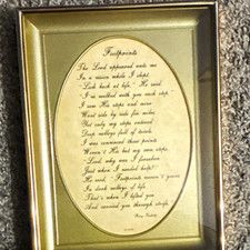 Footprints Framed Christian Scripture Poem Print, Gold Tone Frame picture