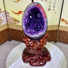 15.85LB High quality Natural Amethyst geode quartz crystal Dinosaur egg healing picture