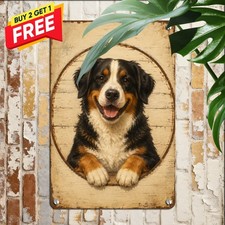 Happy Smiling Puppy Dog Faithful Pet Portrait Metal Tin Sign 8x12 Artwork picture