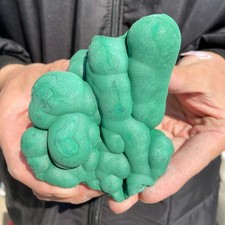 540g  Natural malachite crystal partially polished mineral specimen picture