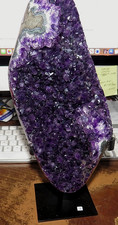 HUGE DARK AMETHYST CRYSTAL CLUSTER CATHEDRAL GEODE URUGUAY POLISHED STEEL ST JAL picture