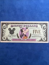 1993 $5 Disney Dollar Goofy Disneyland A-A Block UNC Low Serial A00073703 picture