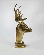 Brass Stag Deer Book End Vintage MCM Head Library Lodge Hunting 10