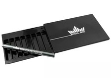 Royal Box Snuff Box Black Plastic 8 Slot Discreet Storage Device Built In Straw picture