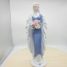 MTME Porcelain Figurine Woman Holding Flowers 11