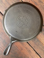 Griswold Cast Iron #108 Large Logo Smooth Bottom Shallow Skillet/Griddle picture