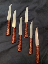 Vintage Westall Richardson Sheffield England 6 Steak Knifes Bakelite Handles picture