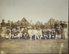 SPANISH AMERICAN WAR PENNSYLVANIA 18th INFANTRY SOLDIERS DOG MASCOT PHOTOGRAPH picture