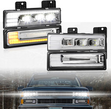 LED Headlights Assembly DOT Approved with DRL Sequential Turn Signal High/Low Be picture