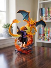 Pokemon Charizard Blue Gary Oak Anime Figure Statue Diorama Collectible Model picture