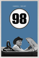 24X36 CARROLL SHELBY 98 COBRA VIKING BLUE WEMBELDON WHITE POSTER picture