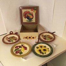 MWW Market Thanksgiving Mini Plates Set of 4 Let Us Give Thanks In Original Box picture