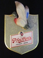 Vintage Mid Century Pfeiffer's Famous Beer Mallard Duck Wall Plaque Sign 13