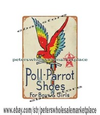 Poll-Parrot Shoes for boys girls metal tin sign retro home decor picture