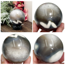Orca Agate with Quartz Sphere Healing Crystal Ball 335g 62mm picture