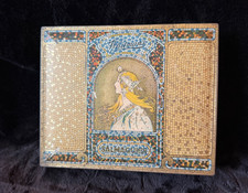 Antique 1920s Whitmans Salmagundi Chocolate Tin Art Nouveau Mosaic Portrait picture