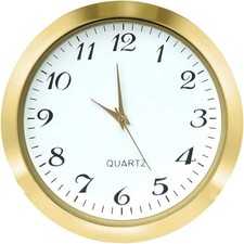 Mini Clock Insert 2-1/8 Inch (55 mm) Round Quartz Movement Miniature Clock White picture