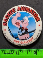 Vintage Barker Animation Art Gallery Popeye Pinback Pin picture