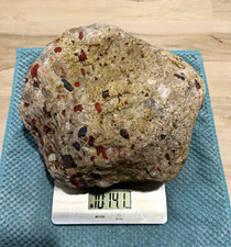 Large 11 lb 14 oz Pudding stone. Full of jasper and other conglomerates. picture