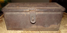 vintage fordson tractor metal toolbox rusty in good shape used picture