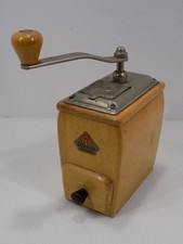 Vintage PeDe Dienes Mokka German Wood Hand Crank Coffee Grinder Mill Drawer picture
