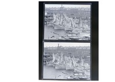 1924 Boston T-Wharf Italian Fishermen Fleet Drying Nets Glass Negatives (2) OOAK picture