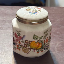 Hammersley Fine Bone China Trinket Box Floral Fruit Design, Made in England picture