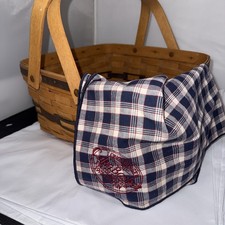 Longaberger Large Market/Pie/Cake Basket With Double Swing Handles  1992 wcloth picture