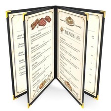 Elegant 6-Pc Black Menu Cover Set 8.5x14 - Crystal-Clear & Durable Design picture
