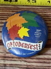 Vintage 1989 Oktoberfest 29th annual button Pin Collectable La Crosse WI picture