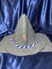Erdinger Weissbrau Oktoberfest Beer Gray Felt Hat With Blue/White Braid NIB picture