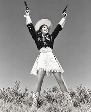 Vintage Western Cowgirl Gunslinger 8x10 Matte Photo Print Americana Art picture