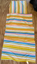 Vintage 1970s Surprise Stripe Twin Fitted Sheet & 3 Pillowcases MCM Pacific Mill picture