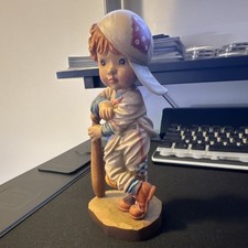 ANRI Sarah Kay “Batter Up” Wood Carved 6.5” Figurine 173/2000 picture