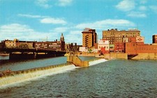 Waterloo IA Iowa Cedar River Park Avenue Bridge State Capitol Vtg Postcard A17 picture