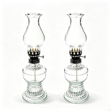 Two Adjustable Hurricane-Style Glass Oil Lamps with Black 2Pcs black picture